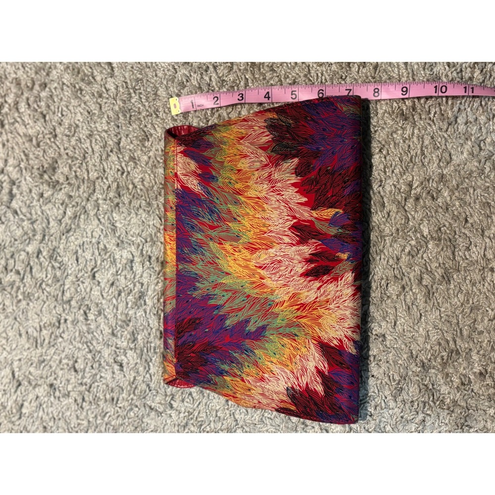 J Renee Clutch Handbag Vibrant Leaf Print Red Lined Evening Bag - Picture 3 of 5